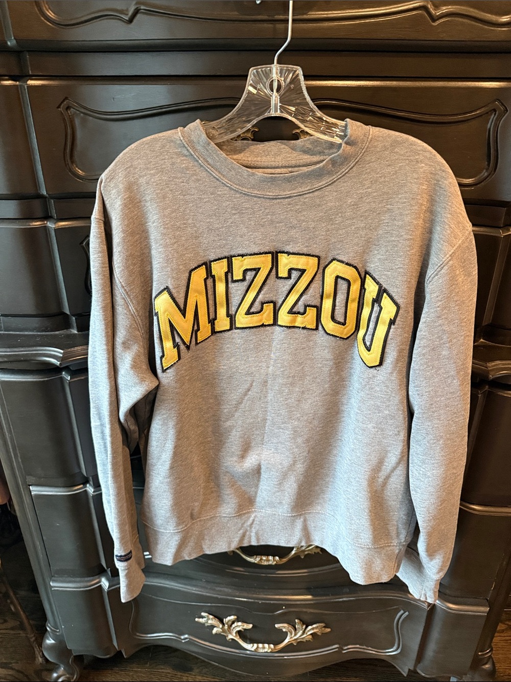 Jansport Gray Crewneck Sweatshirt with Yellow MIZZOU Lettering